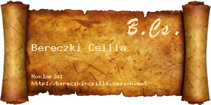Bereczki Csilla névjegykártya